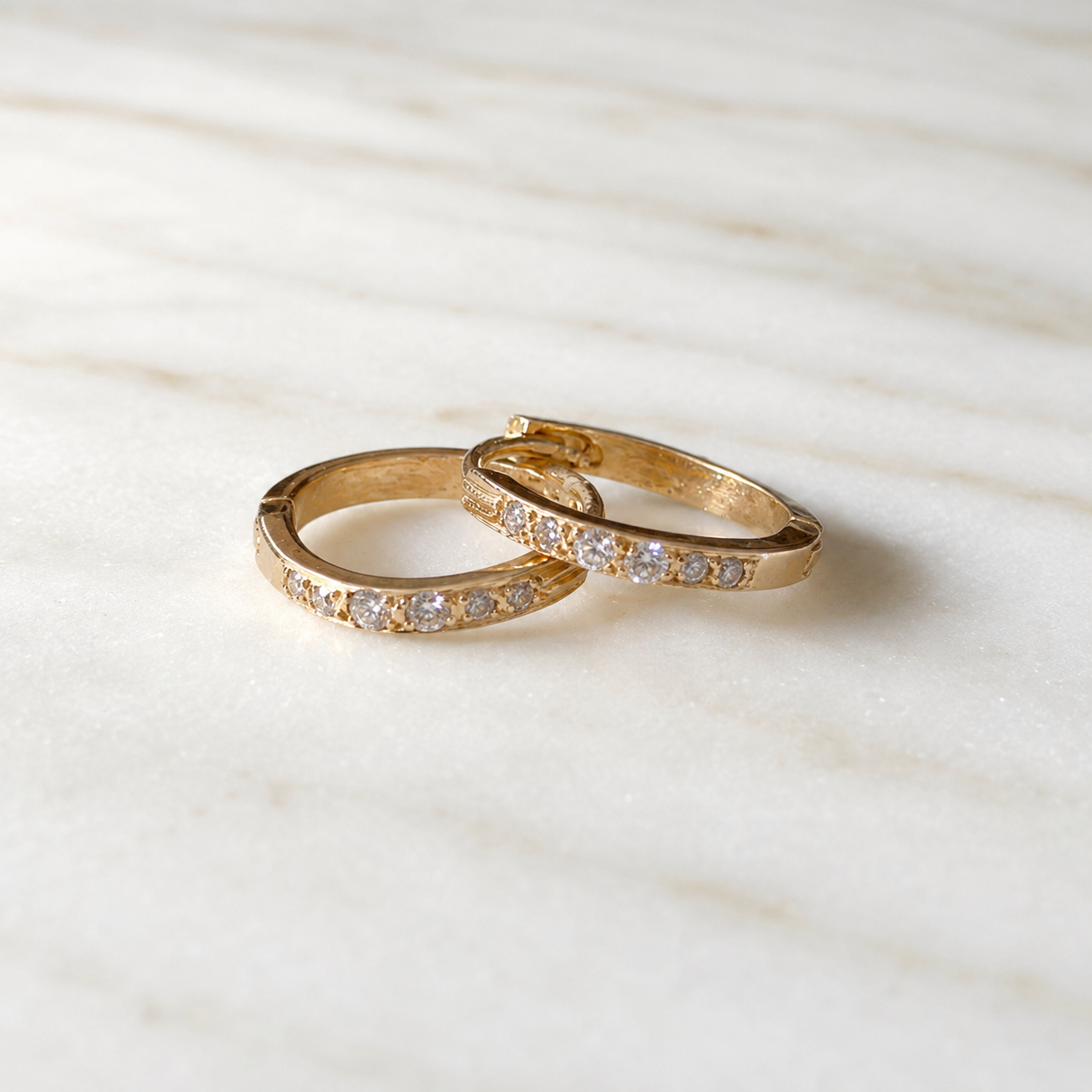 Half Diamond Hoops