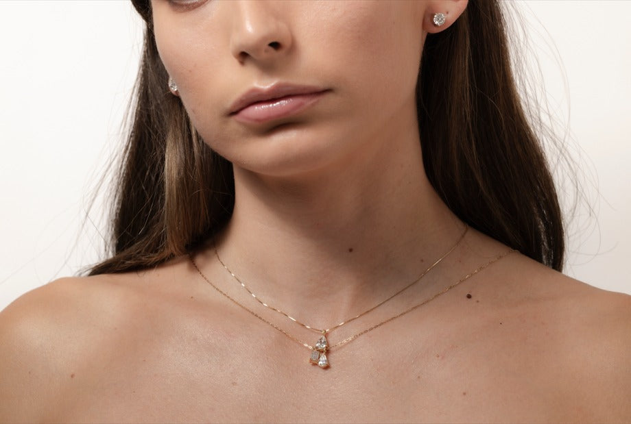 Collar diamante corte pera